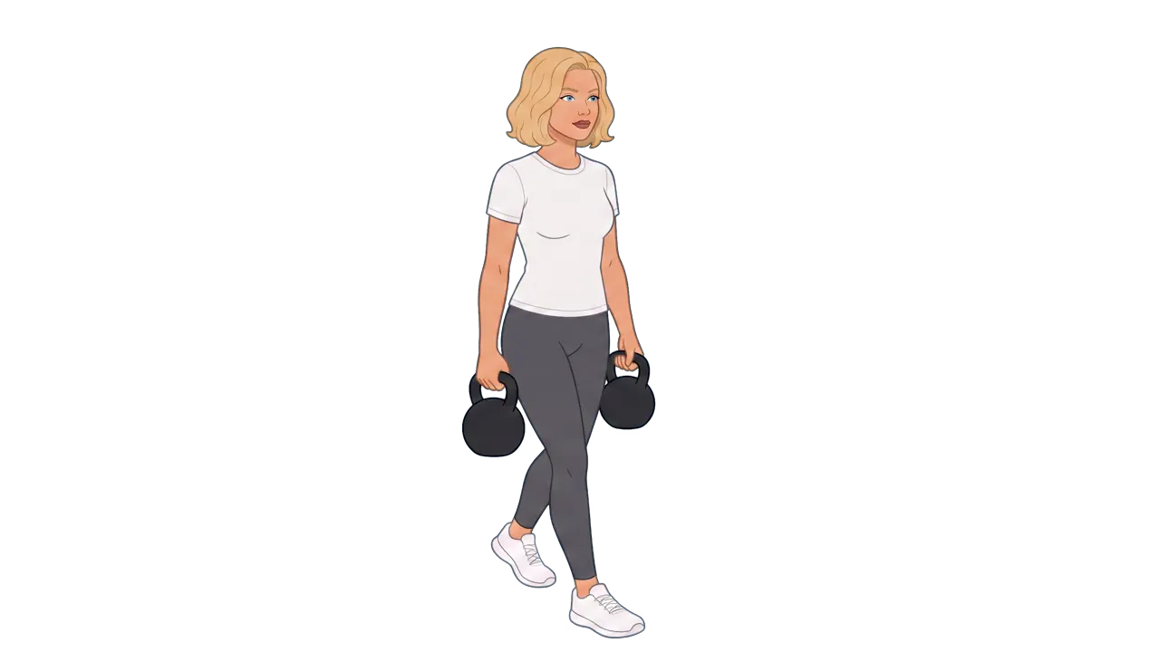 Kettlebell Farmers Carry (Cindy)